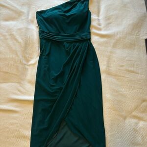 Elegant One-Shoulder Teal Dress